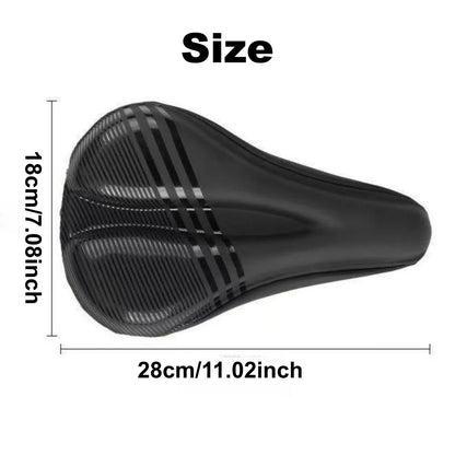 Gel Padded Bicycle Seat Cover PU Surface Comfort Saddle Cushion for Men Women