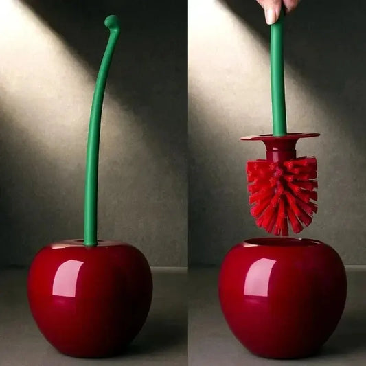 Red Toilet Brush Cherry Shape Holder Set Creative Bathroom Cleaning Accessories