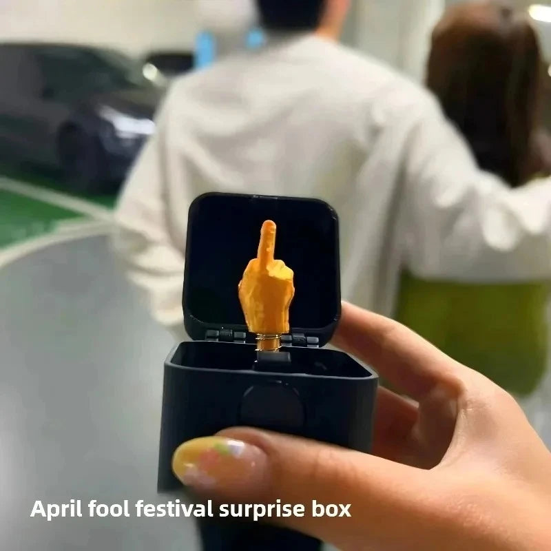 Middle Finger Box Funny Desk Decor Prank for Halloween & Christmas