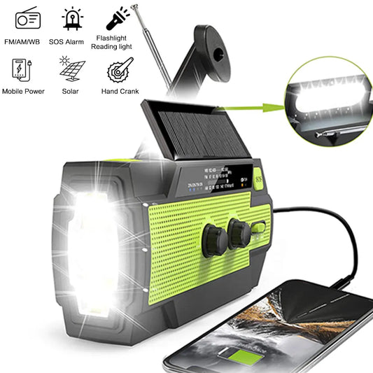 USB Charger Solar Hand Crank Radio Emergency Portable AM/FM Torch