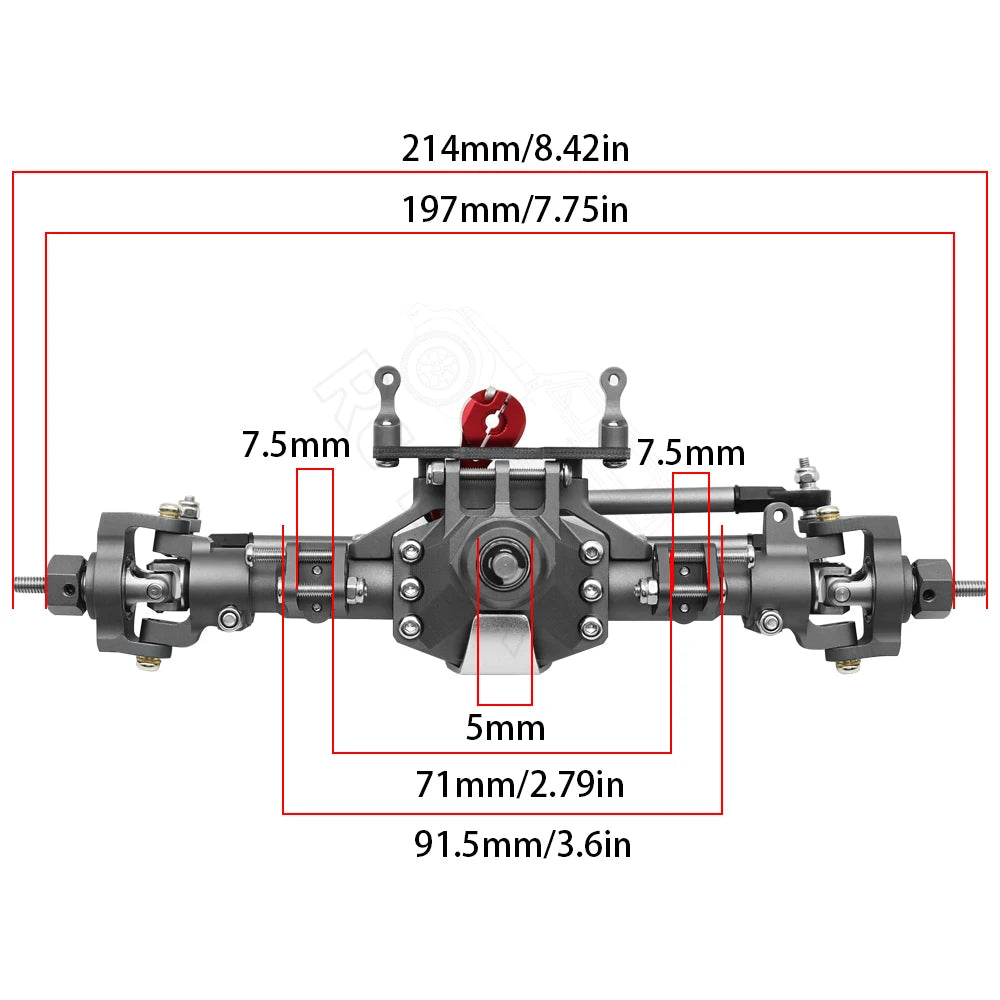 CNC Aluminum Diamond Front & Rear Axle for 1/10 RC Crawler Axial SCX10 II 90046/90047 - EXPROTAS