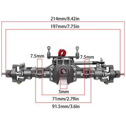 CNC Aluminum Diamond Front & Rear Axle for 1/10 RC Crawler Axial SCX10 II 90046/90047 - EXPROTAS