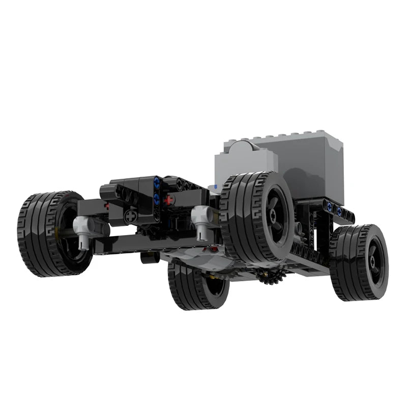 MOC Electronics Drift Chassis Double Motors Rear Wheel Drive Technical Cars RC Motorized STEAM Building Blocks Educational Toys-EXPROTAS
