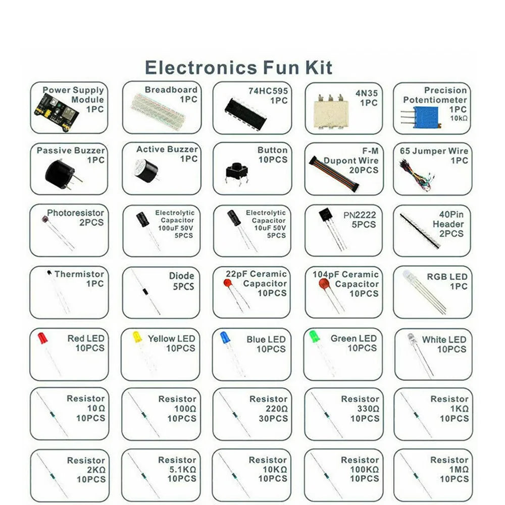 830Pcs DIY Project Starter for Arduino R3 Electronic Components Development