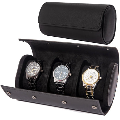 Leather Watch Case for Travel - Classic Rectangle Design, 1 Slot