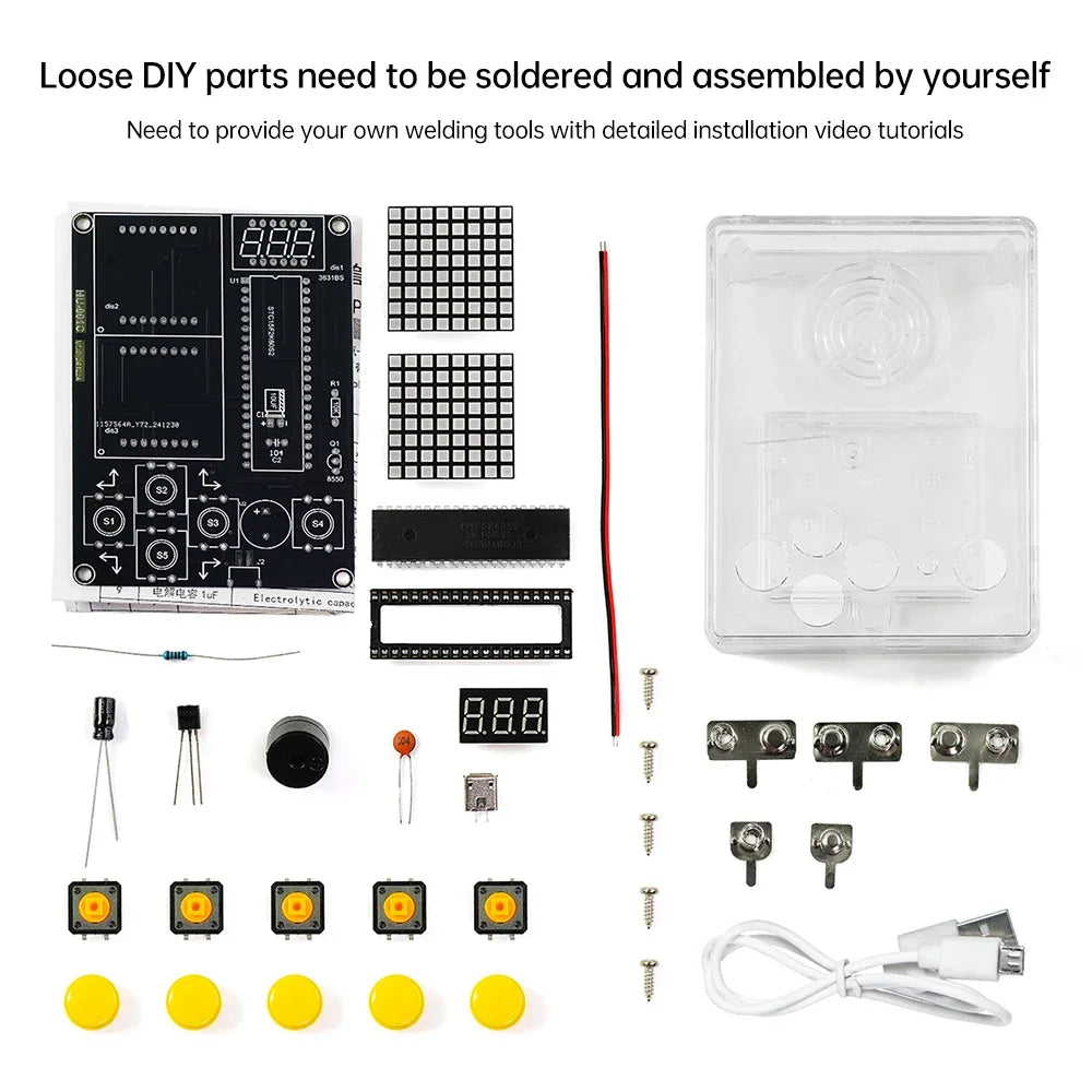 DIY Pixel Game Console 51 Single-Chip Soldering Machine Puzzle Electronic