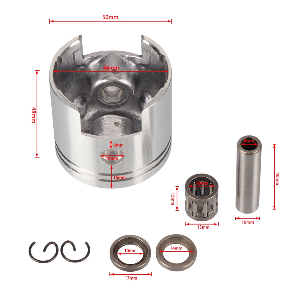 50mm Piston Pin For 100cc Motorised Bike Engine Accessories Gasket Rings