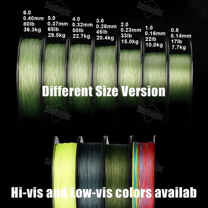 SeaKnight PE Fishing Line 300M 9 Strands Braided Saltwater 17LB-80LB