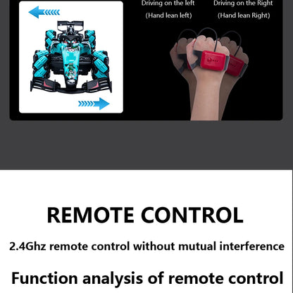 ZWN F1 RC Drift Car With Music Led Lights 2.4G Glove Gesture Radio Remote Control Stunt Cars 4WD Electric Children Toy vs Wltoys-EXPROTAS