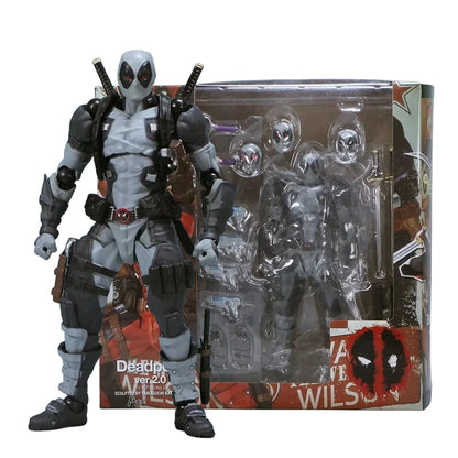 AMAZING YAMAGUCHI Deadpool 2.0 Grey Action Figure Mutants Joint Movable KAIYODO Wade SHF Model Movie Toys for Kids Gift-EXPROTAS