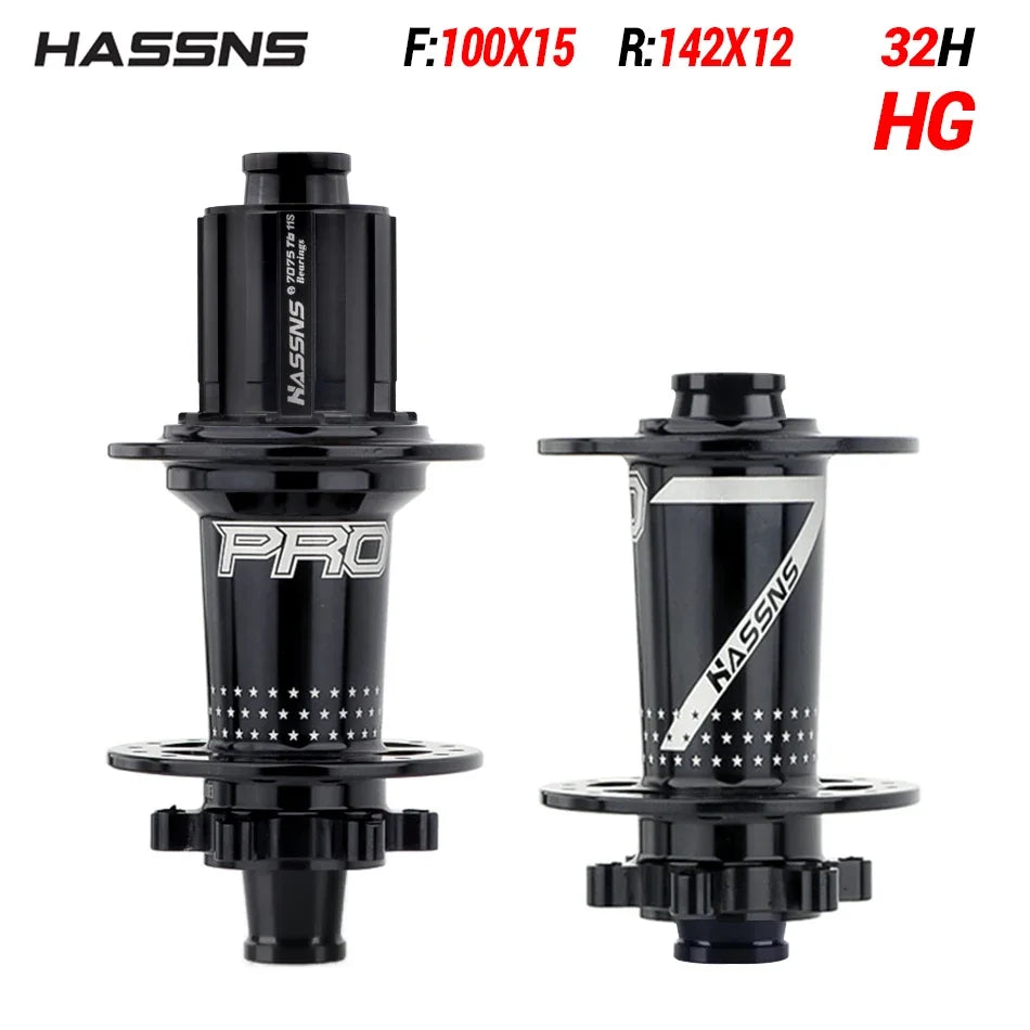 HASSNS PRO7 Hub HG XD MS 32H J-Bend 4 Bearing Freehub for Shimano 8-12 Speed