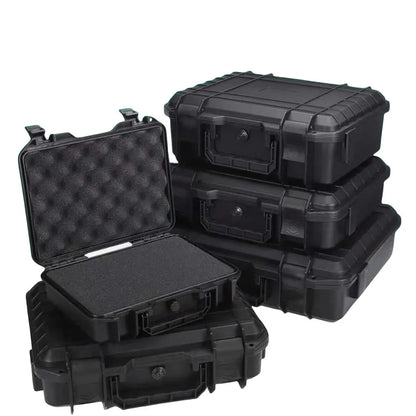 1pc Waterproof Hard Carry Tool Case w/ Pre-Cut Sponge, Impact-Resistant Storage Box