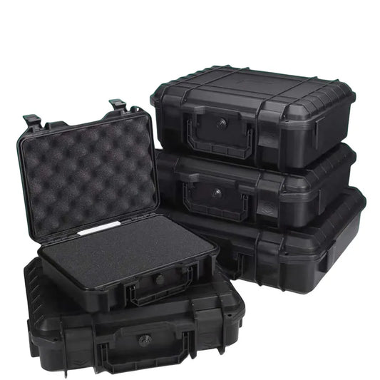 1pc Waterproof Hard Carry Tool Case w/ Pre-Cut Sponge, Impact-Resistant Storage Box