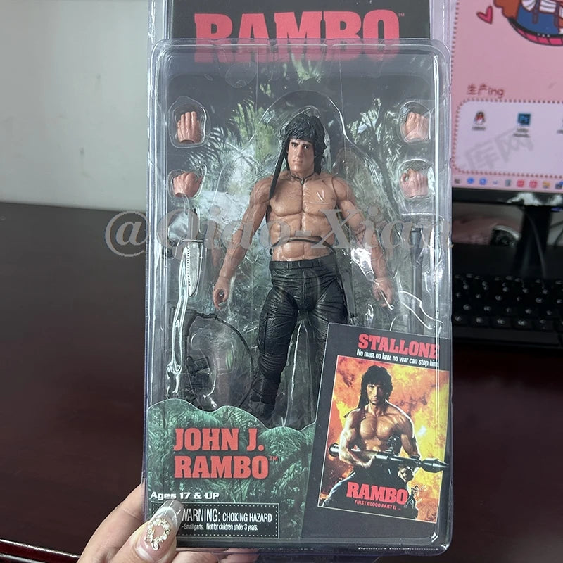 NECA First Blood John Rambo Action Figure Sylvester Stallone Film Model Toy
