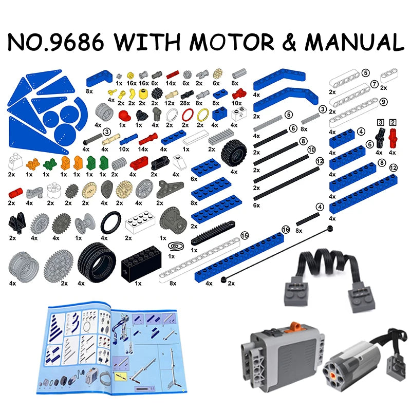 9686 Technical Parts Multi Technology MOC Brick Educational School Student Learning Building Block Power Punction Teaching Tools-EXPROTAS