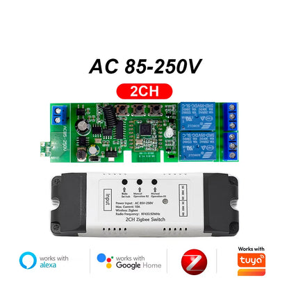 Zigbee Smart Switch Relay Module 12V 24V 4CH Control for Alexa Tuya