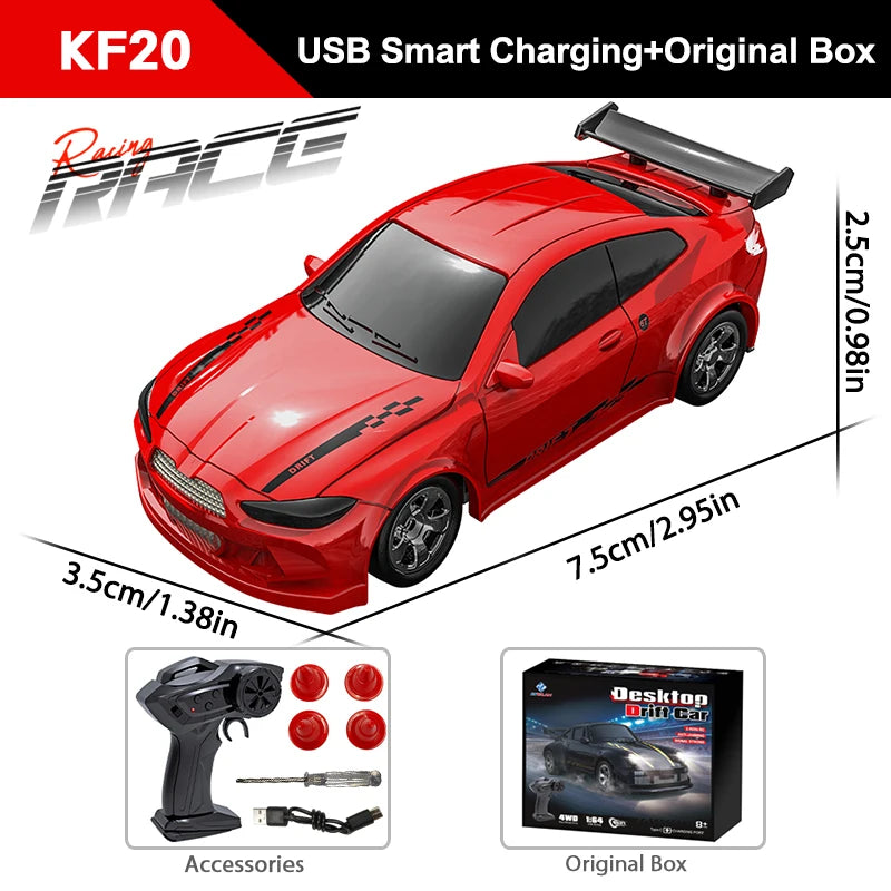 1/64 2.4G Mini RC Drift Car 4WD High Speed GTR Racing Remote Control Toy Gift