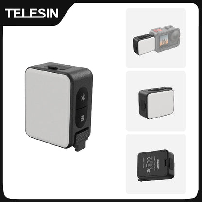 TELESIN Mini LED Vlogging Fill Light, Quick Release Waterproof Selfie for DJI Osmo Action 5/4/3/2