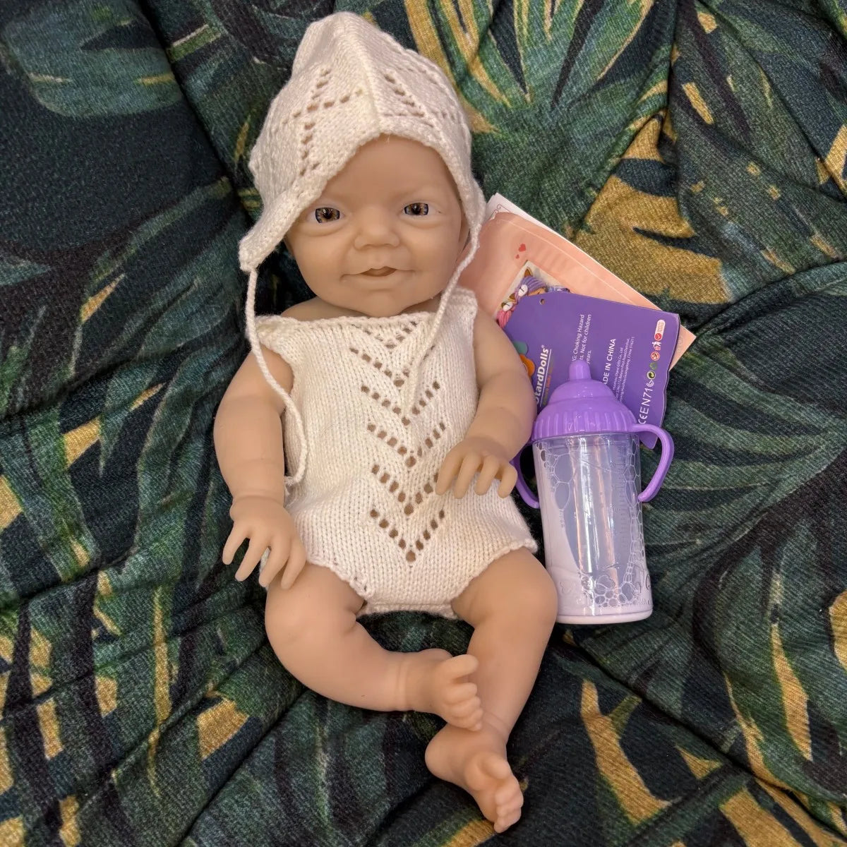 AnjoDoll 13 Inch Silicone Reborn Boy Doll Open Mouth Painted Unpainted
