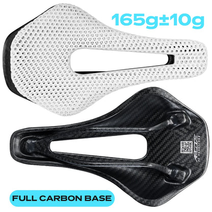 RYET 3D Printed Carbon Saddle Ultralight Hollow Breathable for MTB Gravel Road