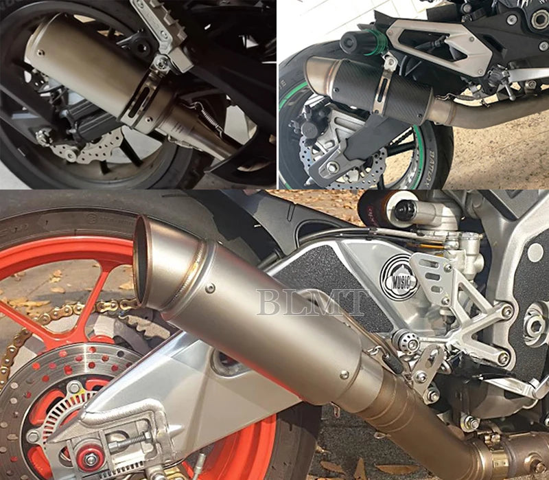 Universal Stainless Steel Slip-On Exhaust Muffler Carbon Look with DB Killer 51-60mm