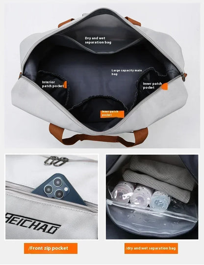 Large Travel Gym Bag Portable Fitness Shoulder Crossbody Duffle Luggage