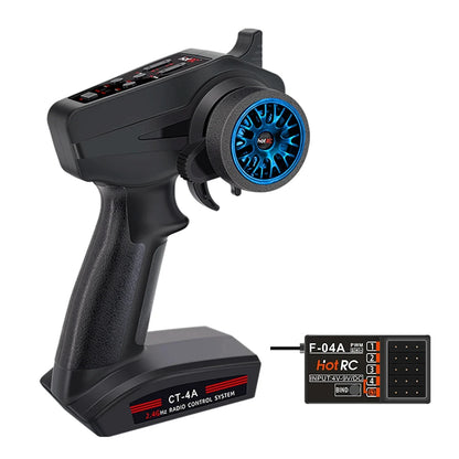 Hotrc CT-6A/CT-4A 6CH/4CH 2.4GHz Radio Transmitter with F-06A/F-04A Receiver for RC Car Boat Tank