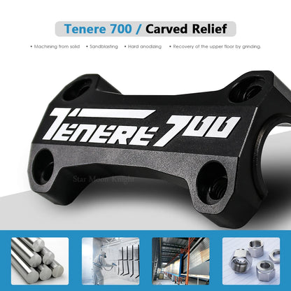 For Yamaha Tenere 700 CNC Handlebar Riser Top Clamp Cover 2019+