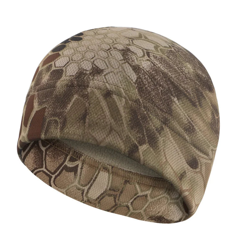 Men Women Winter Fleece Beanie Hat, Windproof Tactical Military Skull Cap for Hiking Hunting