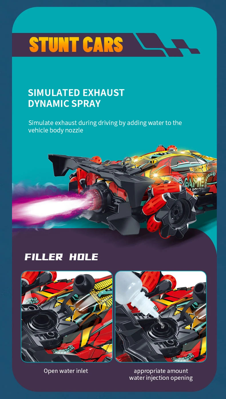 ZWN F1 RC Drift Car With Music Led Lights 2.4G Glove Gesture Radio Remote Control Stunt Cars 4WD Electric Children Toy vs Wltoys-EXPROTAS