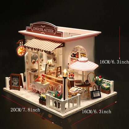 Wooden DIY Mini Dollhouse 3D Puzzle Room Kit with Furniture Birthday Gift - EXPROTAS
