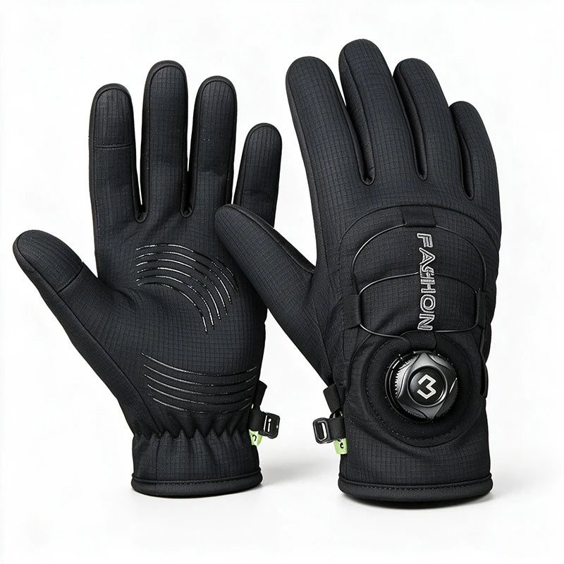 Anti-slip Motorcycle Gloves Waterproof Adjustable Fleece Lined Winter Gear