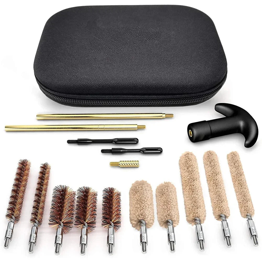 16Pcs Rod For .22/9mm/.40/357 Universal Brass Gun Cleaning Kit