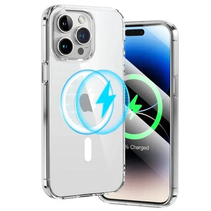 Clear MagSafe Magnetic Case for iPhone 7-15 Pro XS Max XR Plus Wireless Charge