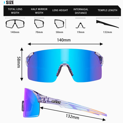 SCVCN Photochromic Cycling Sunglasses MTB Bike Glasses for Men & Women