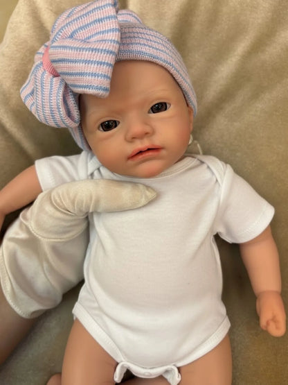 AnjoDoll 13 Inch Silicone Reborn Girl Doll Open Mouth Painted Unpainted Kit