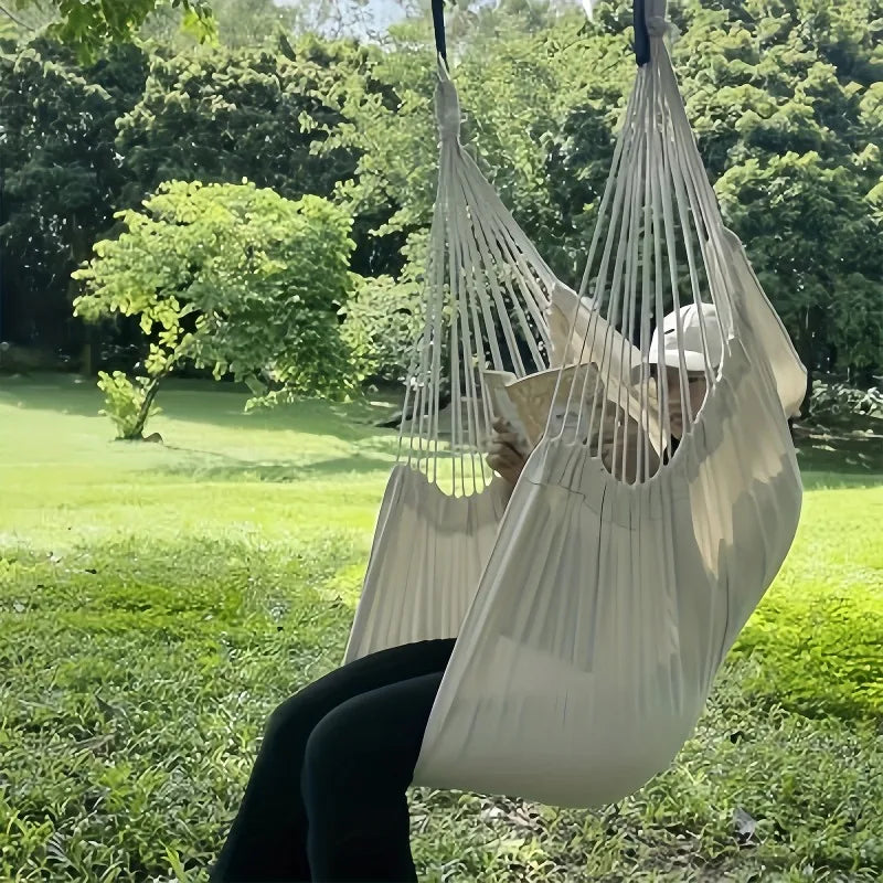 1pc Leisure Fabric Hammock Chair Outdoor Swing Chair Hammock Dormitory Hammock Chair Anti Rollover Hammock(With Storage Bag-EXPROTAS