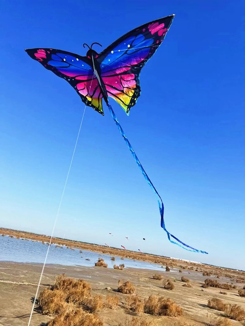 Butterfly Kite 50m Line Beautiful Outdoor Flying Game Activities Colorful