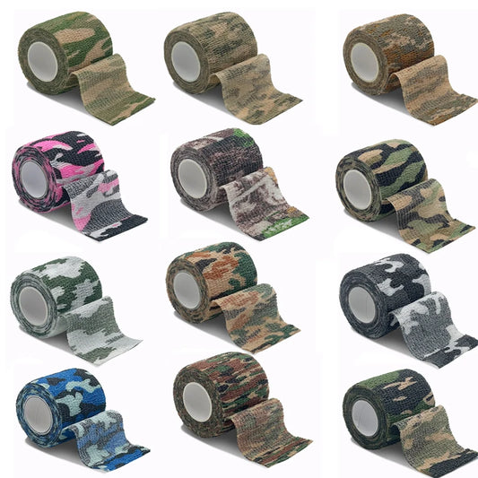 Elastic Grip Wrap Self Adhesive Camouflage Tape 450cm Sports Bandage