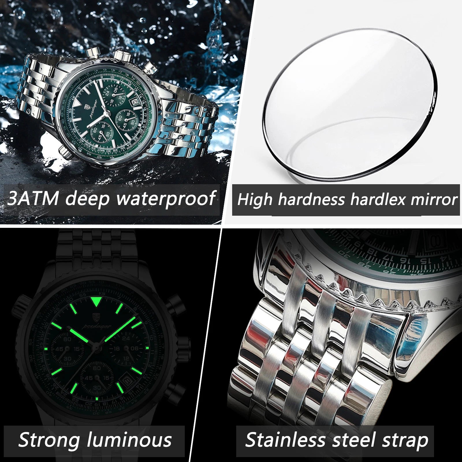 POEDAGAR Luxury Military Watch for Men Waterproof Luminous Date Chronograph Man Watch Sport Quartz Stainless Steel Men's Watches-EXPROTAS