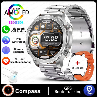 2024 New For Huawei Xiaomi GPS Sports Smartwatch Men NFC Compass Fitness Tracker IP68 Waterproof Bluetooth Call Smartwatch Man-EXPROTAS