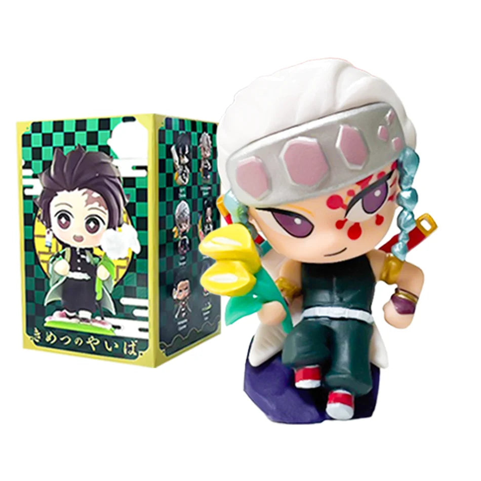 Demon Slayer Blind Box Figure Tanjiro Nezuko Anime PVC Collectible Toy