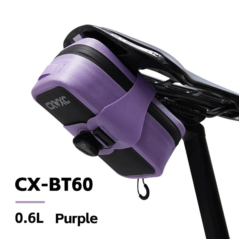 Waterproof Bike Saddle Bag CXWXC 0.6L TPU Hard Shell BOA Tail Pouch