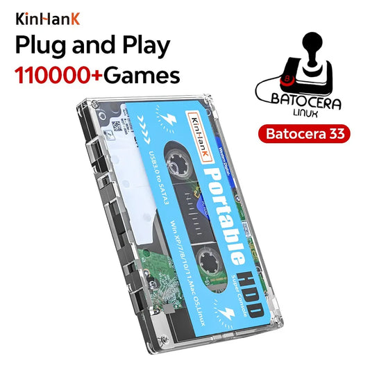 KINHANK Super Console 500G Gaming HDD 100000 Video Games 70 Emulators For DC/MAME/SS/NAOMI/PS2/PS1 Plug and Play Batocera OS-EXPROTAS
