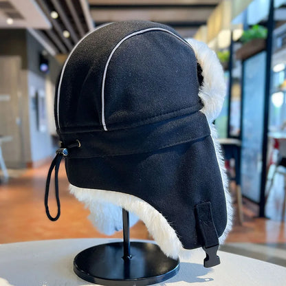 Pullover Cold Protection Ushanka Hat Winter Men Fur Ear Flap Cap