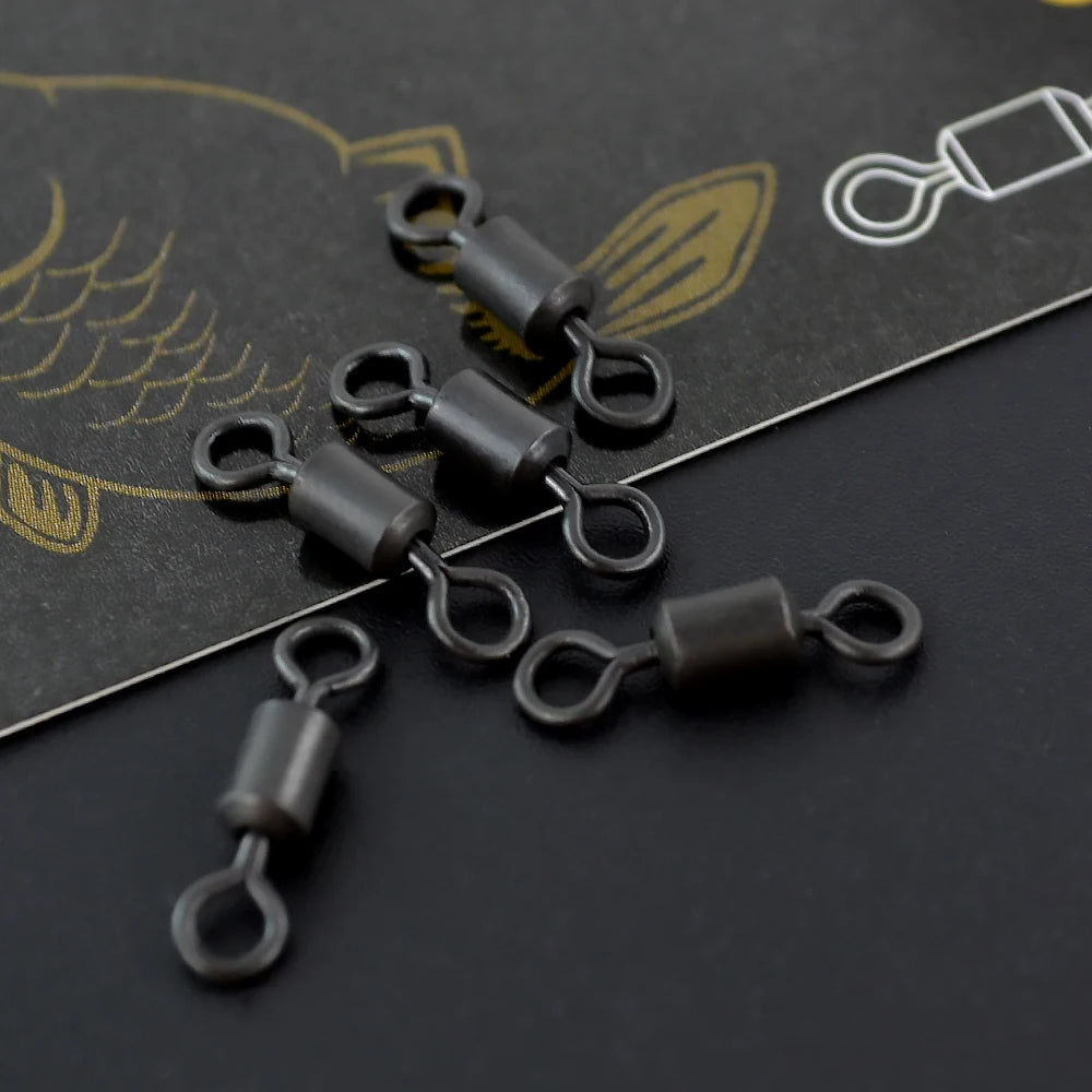20Pcs Carp Fishing Rolling Swivels Snap Tackle Size 2 4 6 8 10