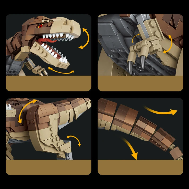 939pcs T-Rex & Triceratops Dinosaur Building Blocks Set Kids Boys Craft Toy Gift