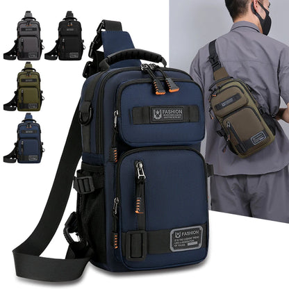Men's Chest Bag Crossbody Waist Pack Fashion Sling Small Oxford Bag
