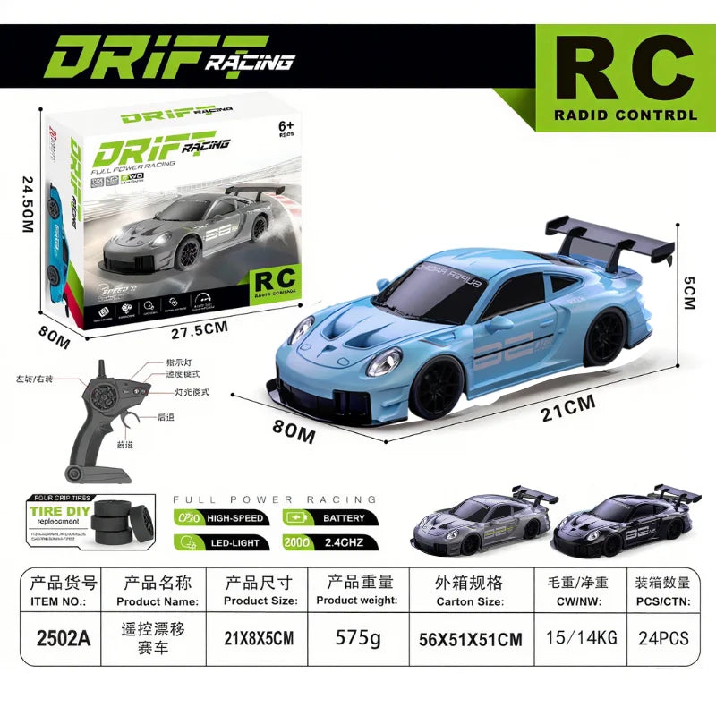 2026 RC Drift Car Speed Remote Control 1:24 Porsche 911 Racing Toy