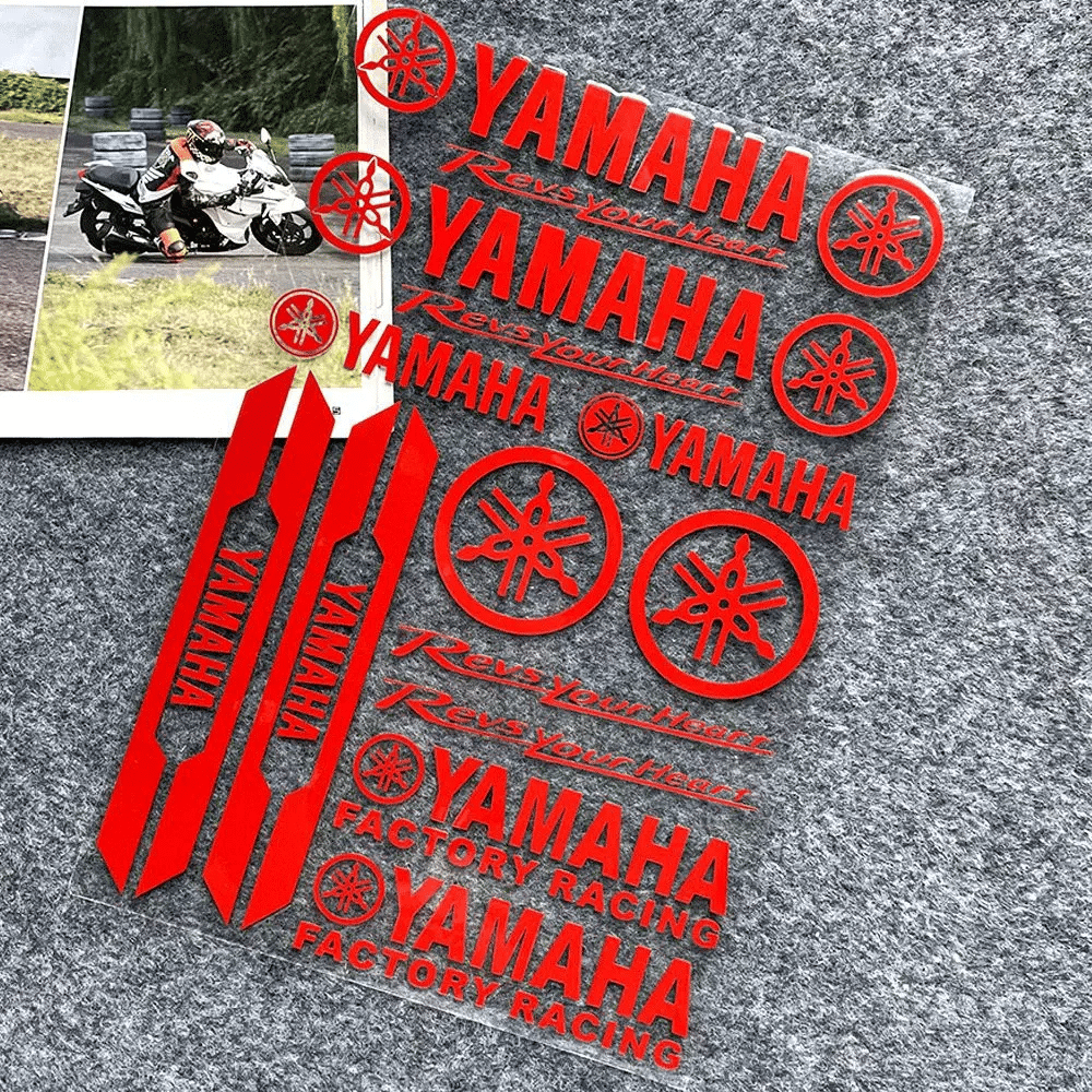 For Yamaha Motorcycle Bike Reflective Letter Stickers Racing Decals